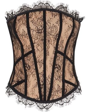 GIUSEPPE DI MORABITO Lace Bustier - Brown
