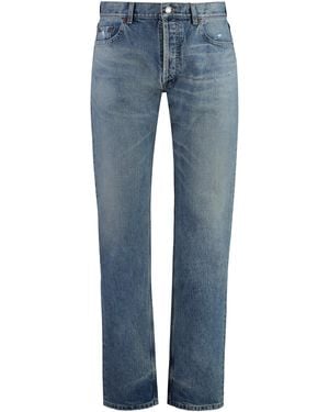 Saint Laurent Low-Rise Straight Leg Jeans - Blue
