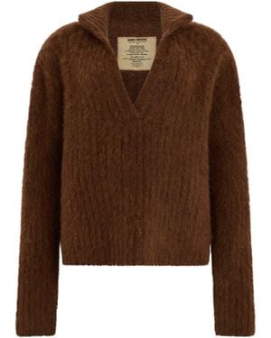 Uma Wang Pullover con scollo a V - Marrone
