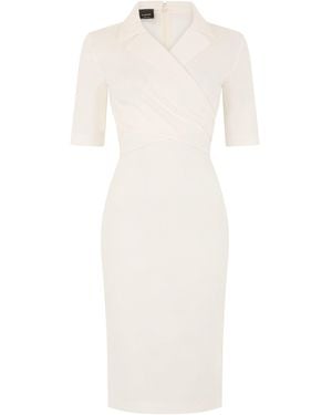 Pinko Fitted Midi Dress With Bow - White