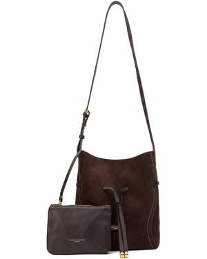 Gianni Chiarini Suede Shoulder Handbag With Adjustable Strap, 23 Cm Width, 27 Cm Height, 10 Cm Depth - Brown