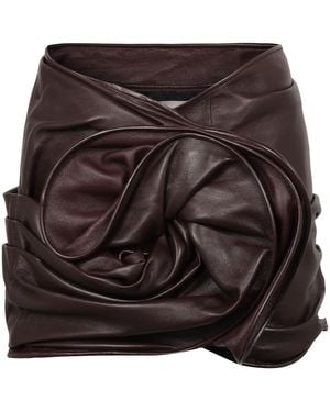 Magda Butrym Leather Mini Skirt - Brown