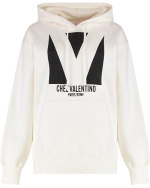 Valentino Garavani Logo Cotton Hoodie - White