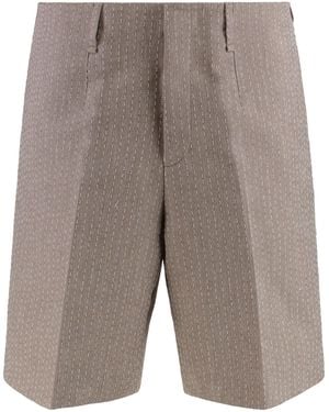 Fendi Cotton Bermuda Shorts - Grey