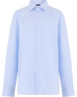 BOSS Striped Cotton Shirt - Blue
