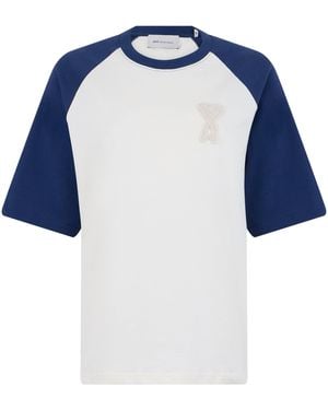 Ami Paris Cotton T-Shirt - Blue