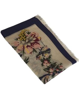 Etro Sciarpa lana e seta con motivo floreale - Multicolore