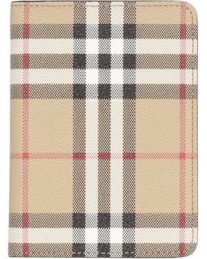 Burberry Porta passaporto in motivo check - Neutro