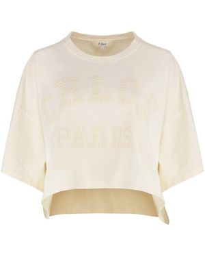 Chloé Top in cotone - Neutro