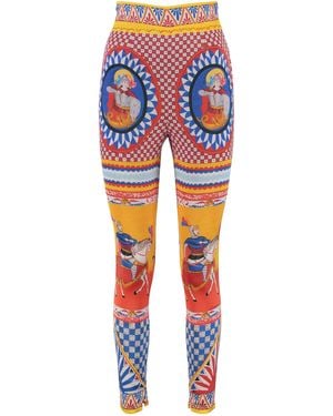 Dolce & Gabbana Silk Legging Trousers - Blue