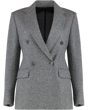 Max Mara Double-Breasted Blazer - Gray