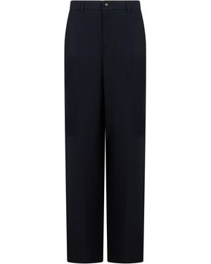 Gucci Pantaloni ampi con motivo geometrico - Blu
