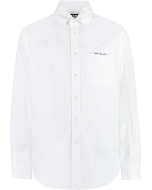 Palm Angels Button-Down Collar Cotton Shirt - White
