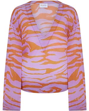 The Attico Animal Print Cotton Top - Pink
