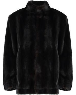 MM6 by Maison Margiela Faux Fur Jacket - Black