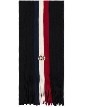Moncler Tri-colour Wool Scarf - Black