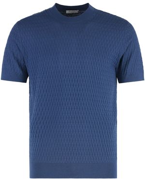 Paolo Pecora Cotton Short Sleeve Jumper - Blue