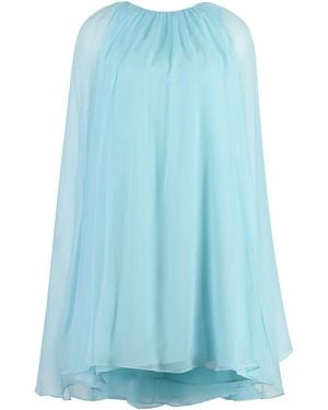 Max Mara Flared Dress With Back Bow Closure - Blue