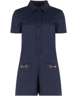 Gucci Cotton Playsuit - Blue