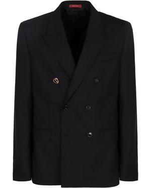 Gucci Double-Breasted Wool Jacket - Black