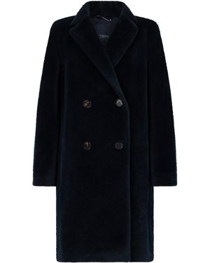 Max Mara Cappotto doppiopetto in lana e alpaca - Blu