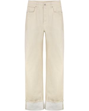 Bottega Veneta Jeans ampi con risvolto - Neutro