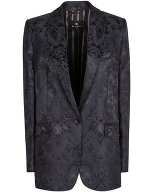 Etro Single-breasted One Button Jacket - Black