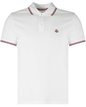 Moncler Cotton-Piqué Polo Shirt - White