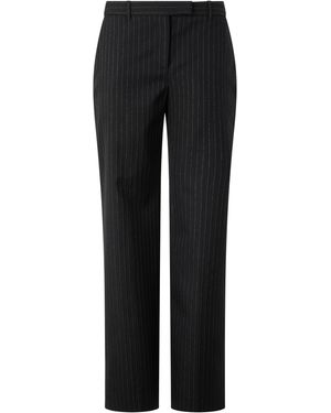 McQueen Striped Wool Trousers - Black