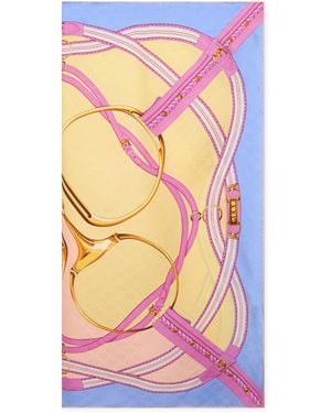 Gucci Foulard in seta jacquard stampata - Rosa