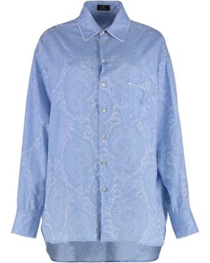 Etro Overshirt in cotone - Blu
