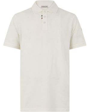 Moncler Polo a maniche corte in cotone - Bianco