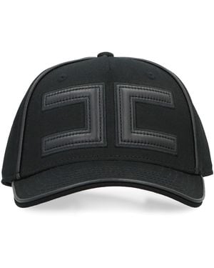 Elisabetta Franchi Baseball Cap In Gabardine - Black