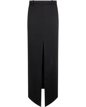 Tom Ford Long Satin Skirt With Slit - Black