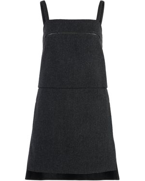 Max Mara Elegant Virgin Wool Dress With Side Slits - Black