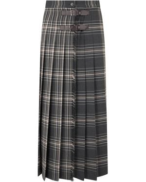 Weekend by Maxmara Gonna lunga a pieghe in tessuto di misto lana - Nero