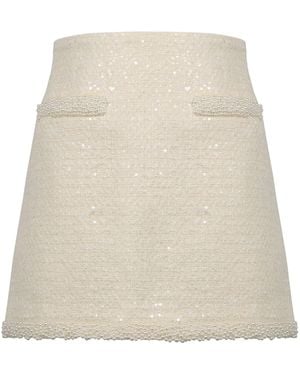 Self-Portrait Boucle Knit Skirt - White