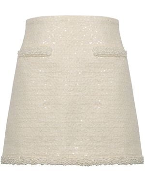 Self-Portrait Boucle Knit Skirt - White