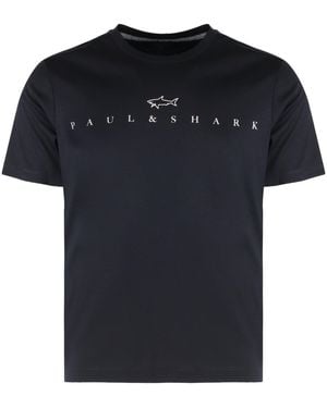 Paul & Shark Cotton Jersey T-Shirt With Logo T-Shirts - Black