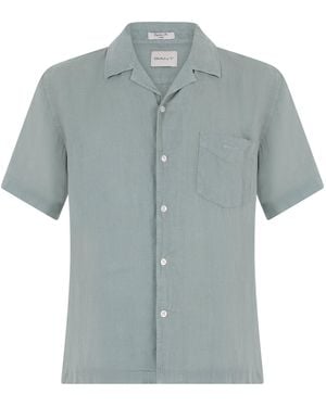 GANT Short-Sleeved Linen Shirt - Grey