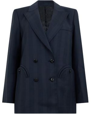 Blazé Milano Double-Breasted Wool Blazer - Blue
