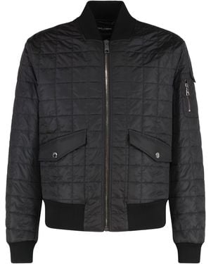 Dolce & Gabbana Padded Bomber Jacket Polyamide - Black