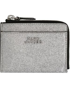 Marc Jacobs The Coated Glitter Everyday Top Zip Wallet - Grey