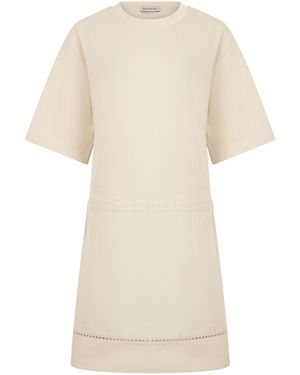 Moncler Abito mini a T-shirt in misto cotone - Neutro