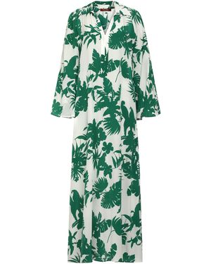 Max Mara Livrea Printed Silk Dress - Green
