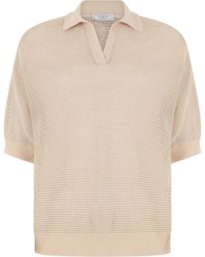 Peserico Short Sleeve Polo - Natural