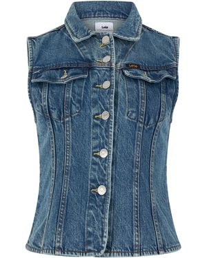Lois Gilet in denim - Blu