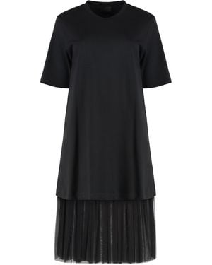 Moncler Cotton And Tulle Dress - Black