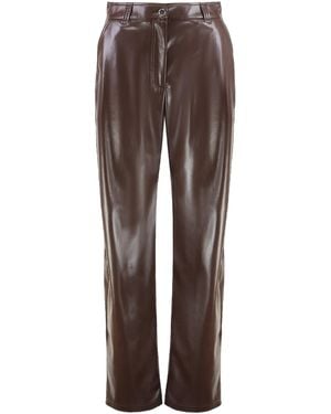Pinko Balloon Trousers Leather Effect - Brown