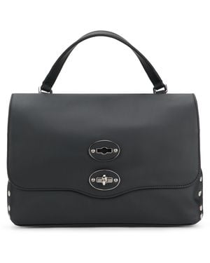 Zanellato Borsa Postina small in pelle liscia di colore nero